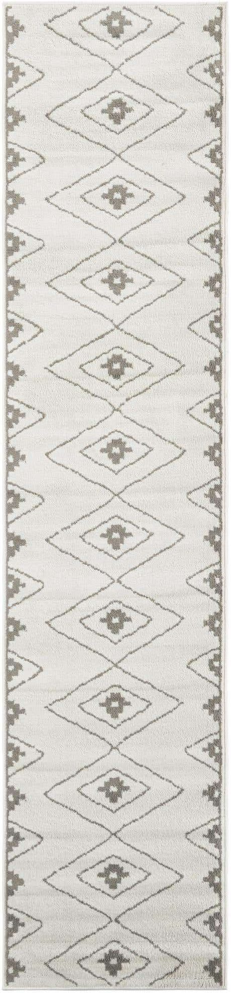 Ivory 2' 7 x 12' Norge Runner Area Rug 100% Polypropylene Easy Clean Non Shed Stain Resistant Modern Carpet for Home Interior Design for Sale at Rug Engine