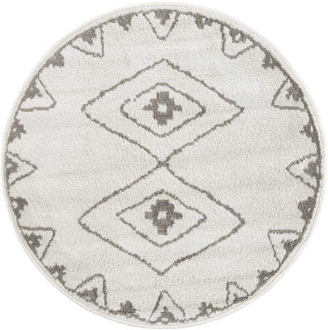 Ivory 3' 1 x 3' 1 Norge Round Area Rug 100% Polypropylene Easy Clean Non Shed Stain Resistant Modern Carpet for Home Interior Design for Sale at Rug Engine