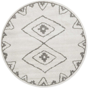 Ivory 4' 1 x 4' 1 Norge Round Area Rug 100% Polypropylene Easy Clean Non Shed Stain Resistant Modern Carpet for Home Interior Design for Sale at Rug Engine