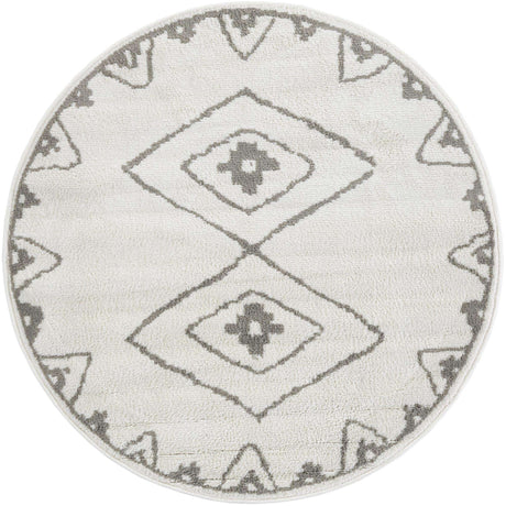 Ivory 4' 1 x 4' 1 Norge Round Area Rug 100% Polypropylene Easy Clean Non Shed Stain Resistant Modern Carpet for Home Interior Design for Sale at Rug Engine