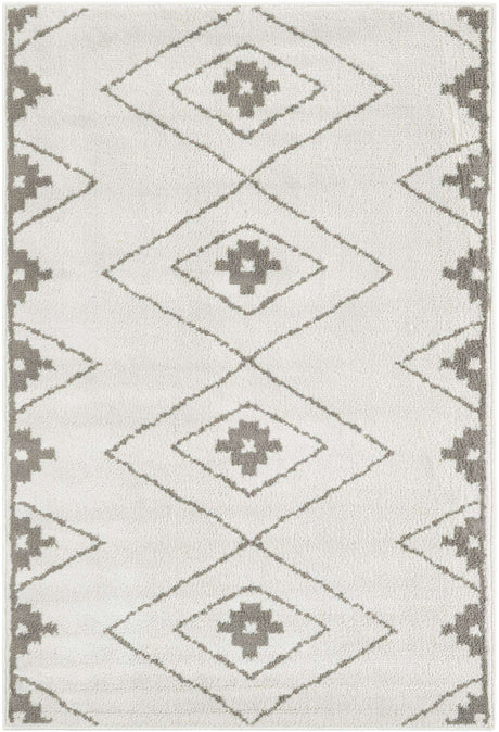 Ivory 4' 1 x 6' 1 Norge Rectangle Area Rug 100% Polypropylene Easy Clean Non Shed Stain Resistant Modern Carpet for Home Interior Design for Sale at Rug Engine