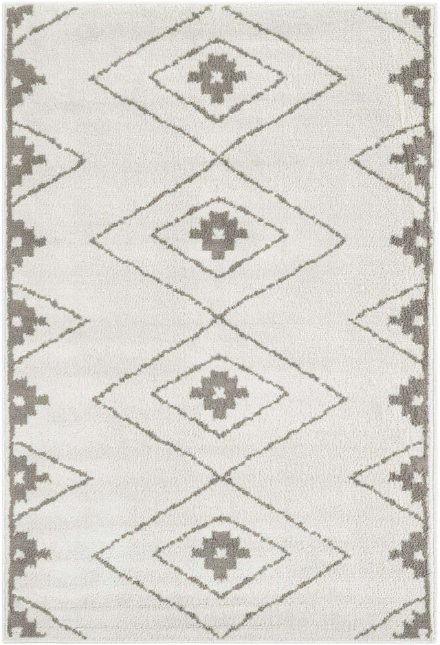 Ivory 4' 1 x 6' 1 Norge Rectangle Area Rug 100% Polypropylene Easy Clean Non Shed Stain Resistant Modern Carpet for Home Interior Design for Sale at Rug Engine