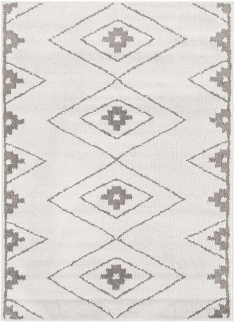 Ivory 5' 1 x 7' 1 Norge Rectangle Area Rug 100% Polypropylene Easy Clean Non Shed Stain Resistant Modern Carpet for Home Interior Design for Sale at Rug Engine