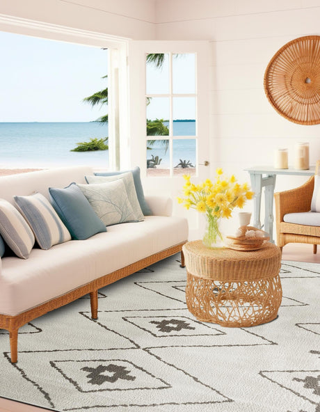 Ivory 5' 1 x 8' Norge Rectangle Area Rug 100% Polypropylene Easy Clean Non Shed Stain Resistant Modern Carpet for Home Interior Design for Sale at Rug Engine
