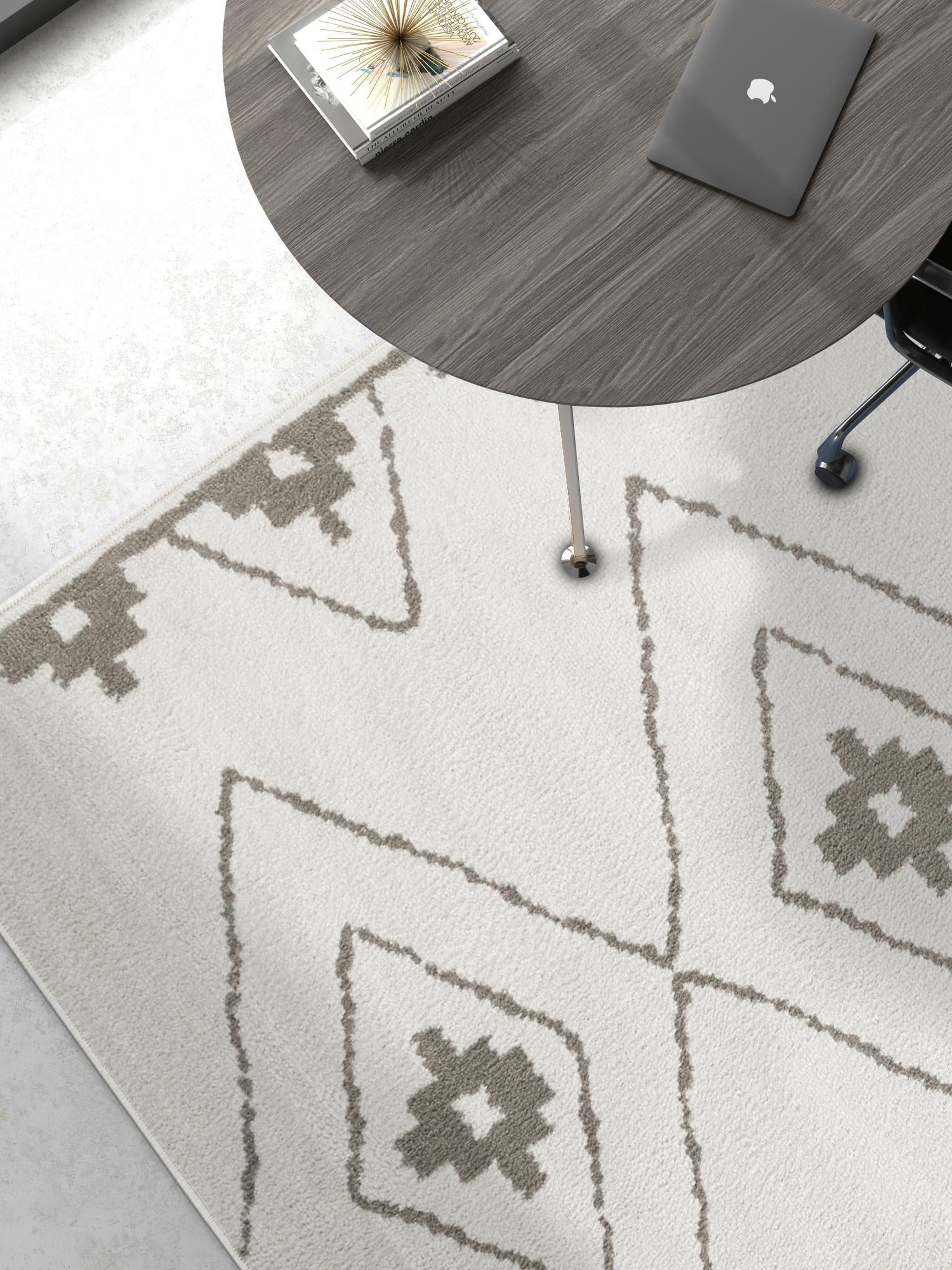 Ivory 9' x 12' Norge Rectangle Area Rug 100% Polypropylene Easy Clean Non Shed Stain Resistant Modern Carpet for Home Interior Design for Sale at Rug Engine