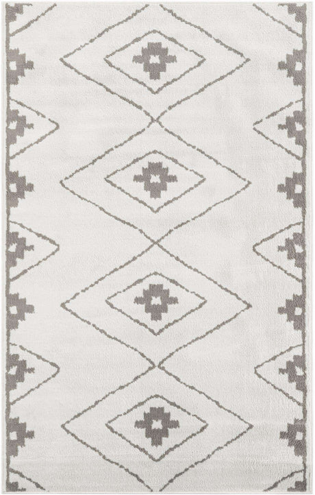 Ivory 5' 1 x 8' Norge Rectangle Area Rug 100% Polypropylene Easy Clean Non Shed Stain Resistant Modern Carpet for Home Interior Design for Sale at Rug Engine