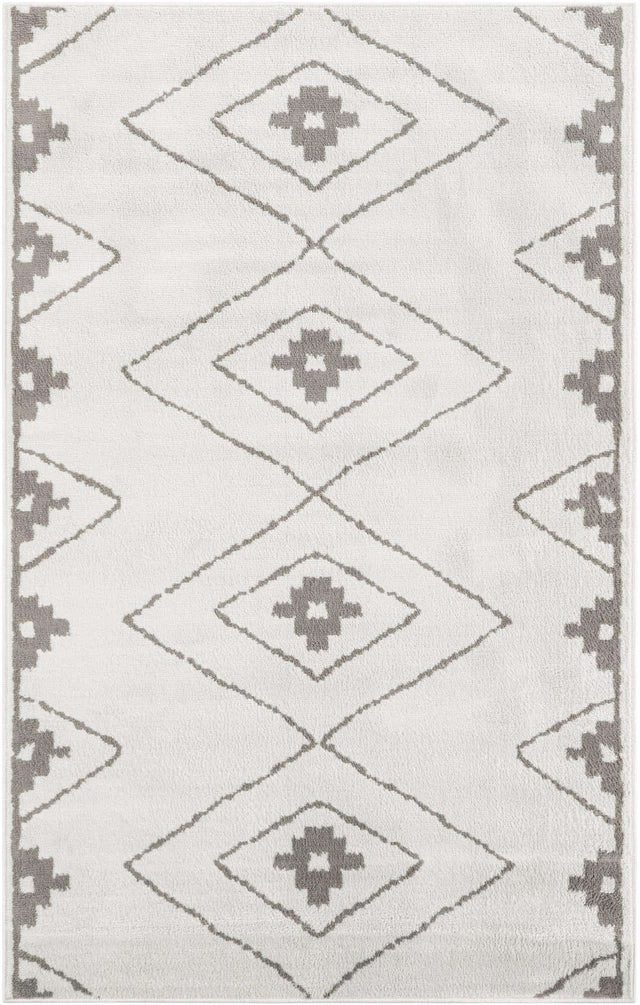Ivory 5' 1 x 8' Norge Rectangle Area Rug 100% Polypropylene Easy Clean Non Shed Stain Resistant Modern Carpet for Home Interior Design for Sale at Rug Engine