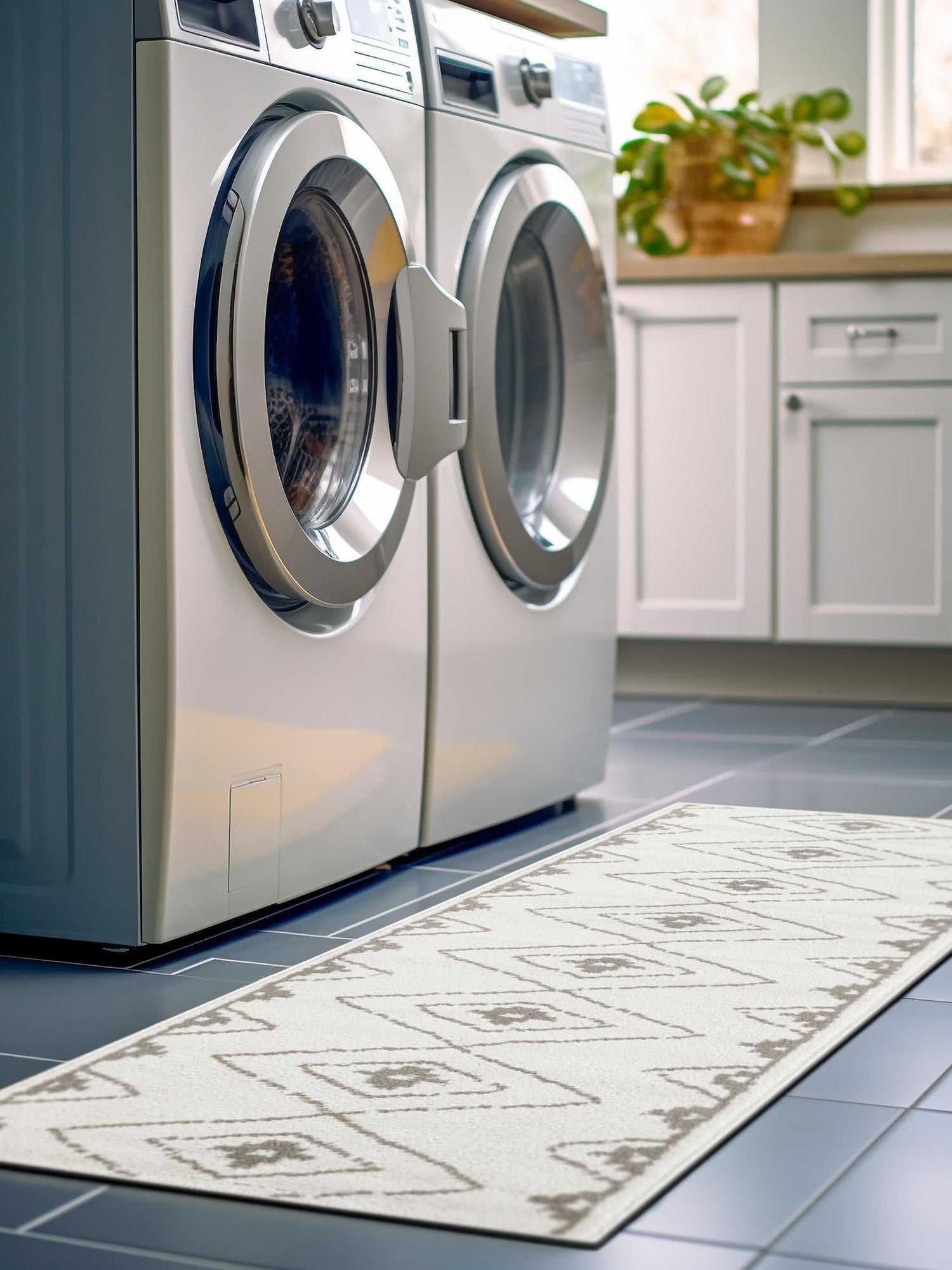 Ivory 2' x 8' Norge Runner Area Rug 100% Polypropylene Easy Clean Non Shed Stain Resistant Modern Carpet for Home Interior Design for Sale at Rug Engine