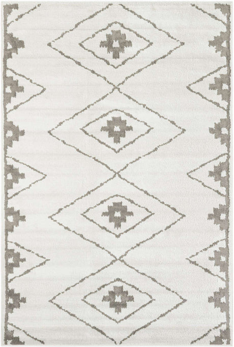 Ivory 6' 1 x 9' Norge Rectangle Area Rug 100% Polypropylene Easy Clean Non Shed Stain Resistant Modern Carpet for Home Interior Design for Sale at Rug Engine