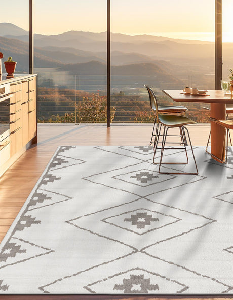 Ivory 10' x 10' Norge Square Area Rug 100% Polypropylene Easy Clean Non Shed Stain Resistant Modern Carpet for Home Interior Design for Sale at Rug Engine