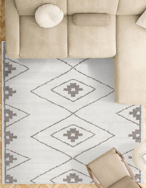 Ivory 10' x 10' Norge Square Area Rug 100% Polypropylene Easy Clean Non Shed Stain Resistant Modern Carpet for Home Interior Design for Sale at Rug Engine