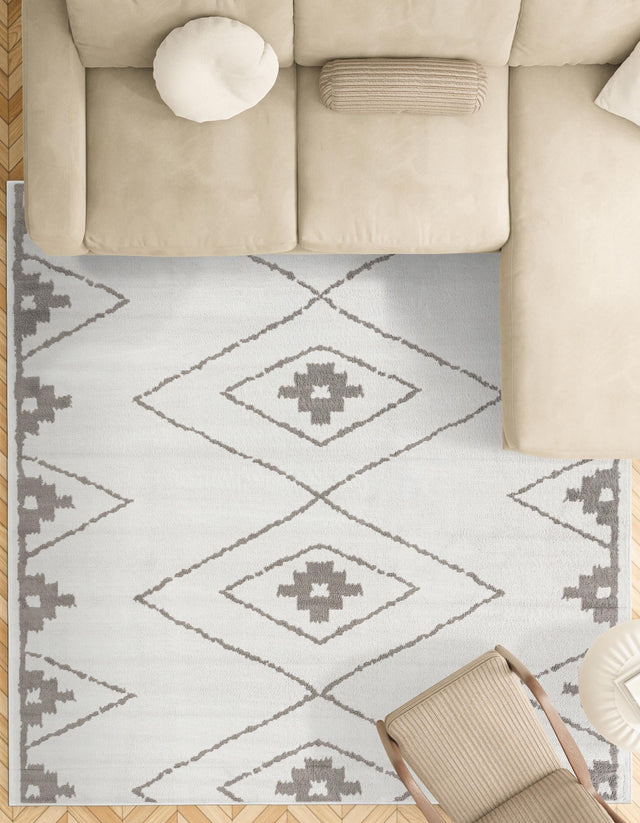Ivory 10' x 10' Norge Square Area Rug 100% Polypropylene Easy Clean Non Shed Stain Resistant Modern Carpet for Home Interior Design for Sale at Rug Engine