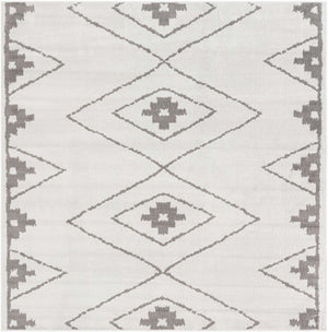 Ivory 7' 10 x 7' 10 Norge Square Area Rug 100% Polypropylene Easy Clean Non Shed Stain Resistant Modern Carpet for Home Interior Design for Sale at Rug Engine
