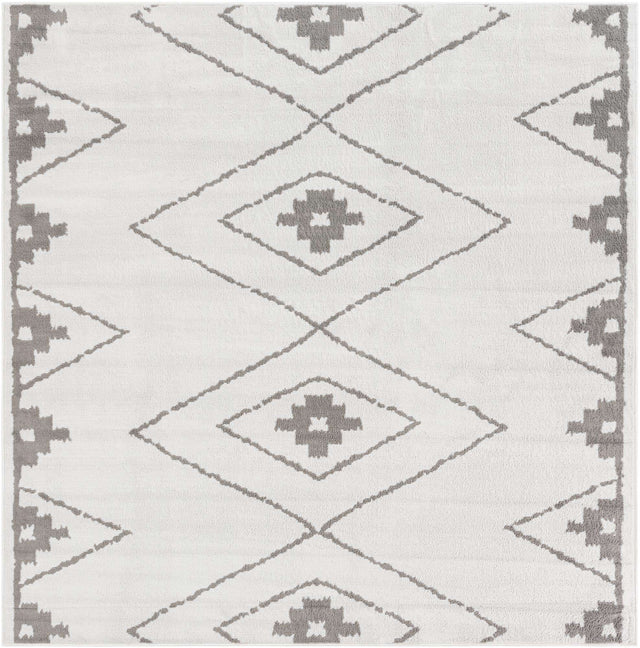 Ivory 7' 10 x 7' 10 Norge Square Area Rug 100% Polypropylene Easy Clean Non Shed Stain Resistant Modern Carpet for Home Interior Design for Sale at Rug Engine
