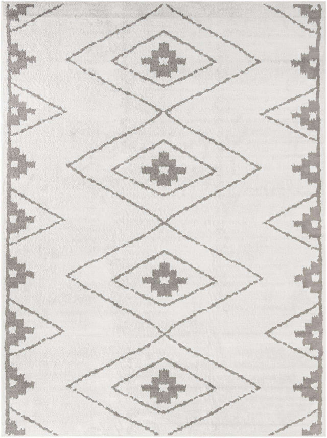 Ivory 9' x 12' Norge Rectangle Area Rug 100% Polypropylene Easy Clean Non Shed Stain Resistant Modern Carpet for Home Interior Design for Sale at Rug Engine