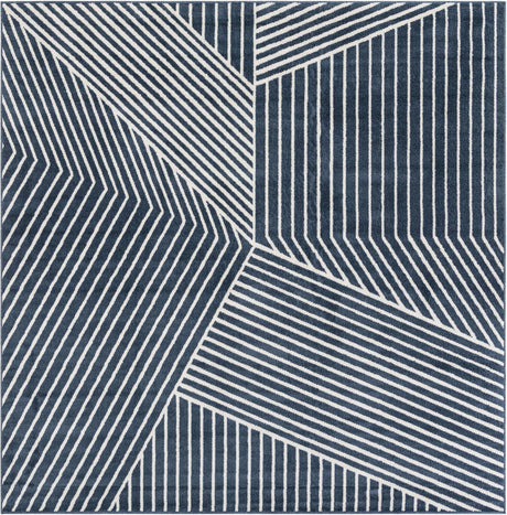 Blue 10' x 10' Norge Square Area Rug 100% Polypropylene Easy Clean Non Shed Stain Resistant Modern Carpet for Home Interior Design for Sale at Rug Engine