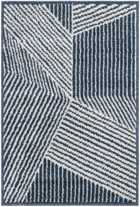 Blue 2' x 3' 1 Norge Rectangle Area Rug 100% Polypropylene Easy Clean Non Shed Stain Resistant Modern Carpet for Home Interior Design for Sale at Rug Engine