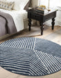 Blue 3' 1 x 3' 1 Norge Round Area Rug 100% Polypropylene Easy Clean Non Shed Stain Resistant Modern Carpet for Home Interior Design for Sale at Rug Engine