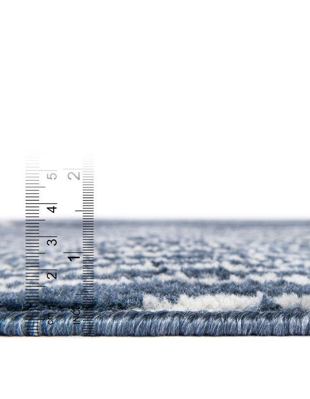 Blue 3' 1 x 3' 1 Norge Round Area Rug 100% Polypropylene Easy Clean Non Shed Stain Resistant Modern Carpet for Home Interior Design for Sale at Rug Engine