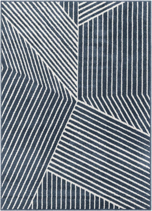 Blue 5' 1 x 7' 1 Norge Rectangle Area Rug 100% Polypropylene Easy Clean Non Shed Stain Resistant Modern Carpet for Home Interior Design for Sale at Rug Engine