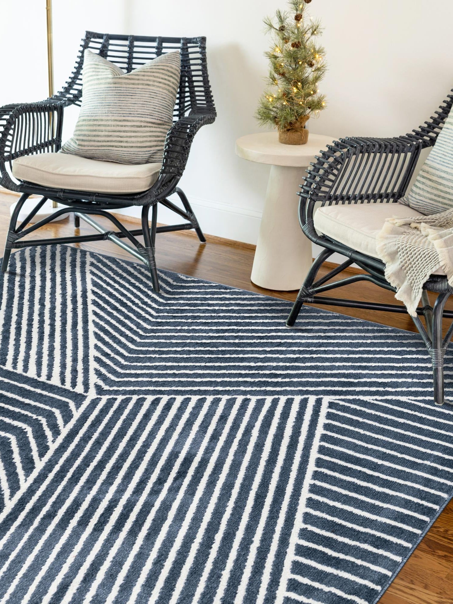 Blue 7' 10 x 10' Norge Rectangle Area Rug 100% Polypropylene Easy Clean Non Shed Stain Resistant Modern Carpet for Home Interior Design for Sale at Rug Engine