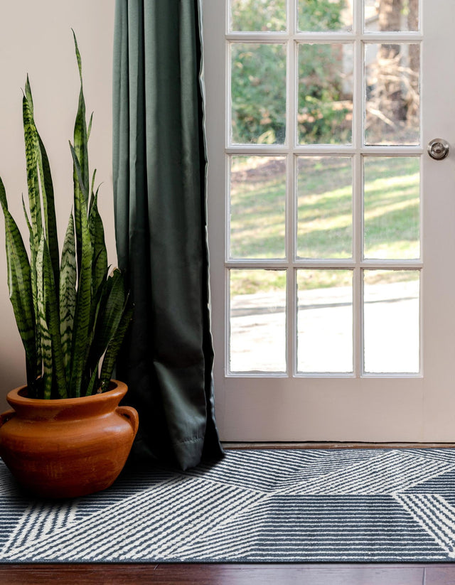 Blue 2' x 8' Norge Runner Area Rug 100% Polypropylene Easy Clean Non Shed Stain Resistant Modern Carpet for Home Interior Design for Sale at Rug Engine