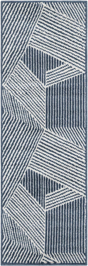Blue 2' x 6' 1 Norge Runner Area Rug 100% Polypropylene Easy Clean Non Shed Stain Resistant Modern Carpet for Home Interior Design for Sale at Rug Engine