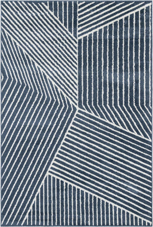 Blue 6' 1 x 9' Norge Rectangle Area Rug 100% Polypropylene Easy Clean Non Shed Stain Resistant Modern Carpet for Home Interior Design for Sale at Rug Engine