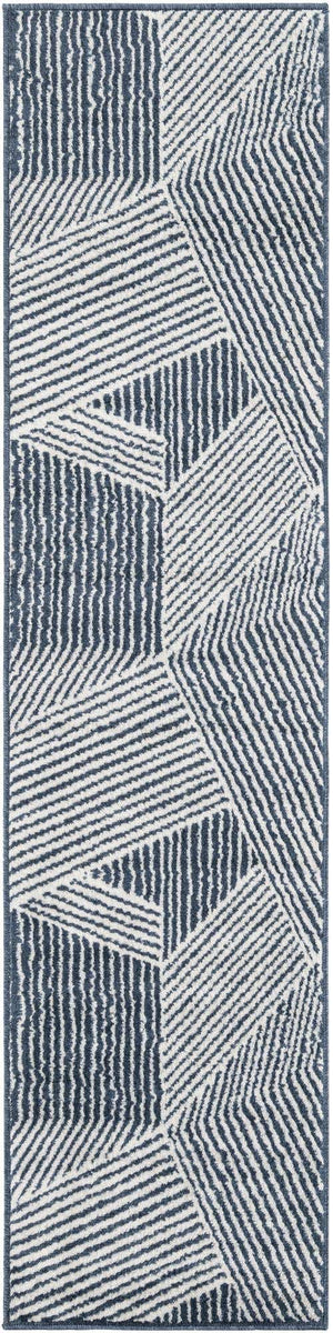 Blue 2' x 8' Norge Runner Area Rug 100% Polypropylene Easy Clean Non Shed Stain Resistant Modern Carpet for Home Interior Design for Sale at Rug Engine