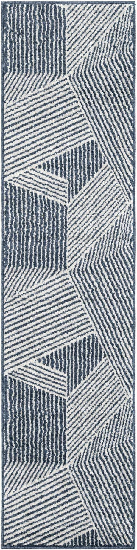 Blue 2' x 8' Norge Runner Area Rug 100% Polypropylene Easy Clean Non Shed Stain Resistant Modern Carpet for Home Interior Design for Sale at Rug Engine