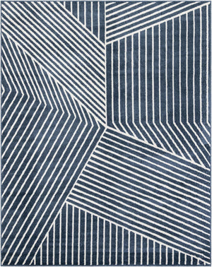 Blue 7' 10 x 10' Norge Rectangle Area Rug 100% Polypropylene Easy Clean Non Shed Stain Resistant Modern Carpet for Home Interior Design for Sale at Rug Engine