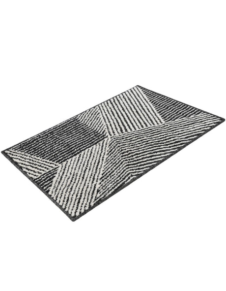 Black 2' x 3' 1 Norge Rectangle Area Rug 100% Polypropylene Easy Clean Non Shed Stain Resistant Modern Carpet for Home Interior Design for Sale at Rug Engine