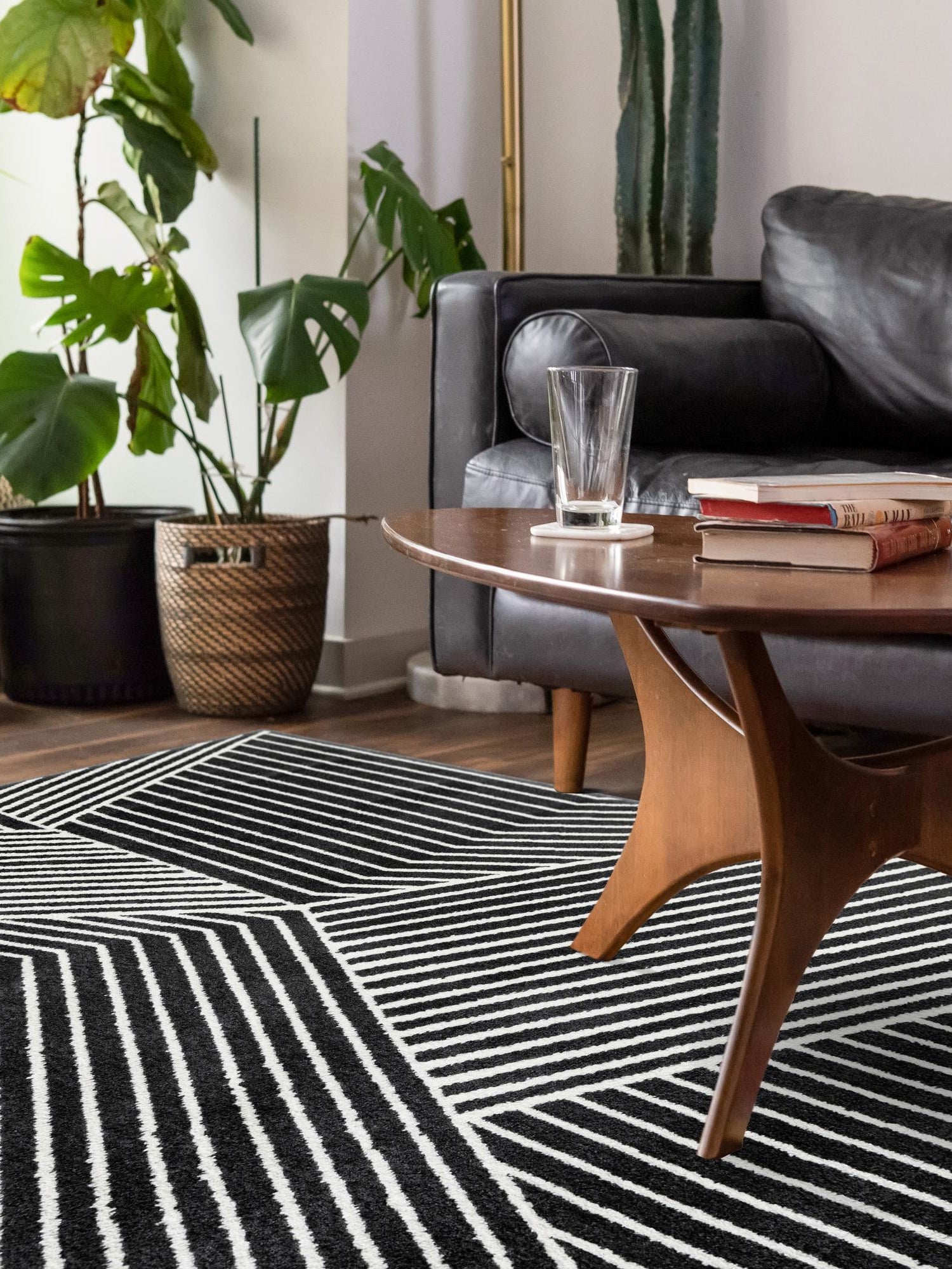 Black 9' x 12' Norge Rectangle Area Rug 100% Polypropylene Easy Clean Non Shed Stain Resistant Modern Carpet for Home Interior Design for Sale at Rug Engine