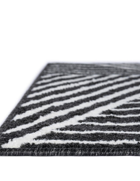 Black 2' x 3' 1 Norge Rectangle Area Rug 100% Polypropylene Easy Clean Non Shed Stain Resistant Modern Carpet for Home Interior Design for Sale at Rug Engine