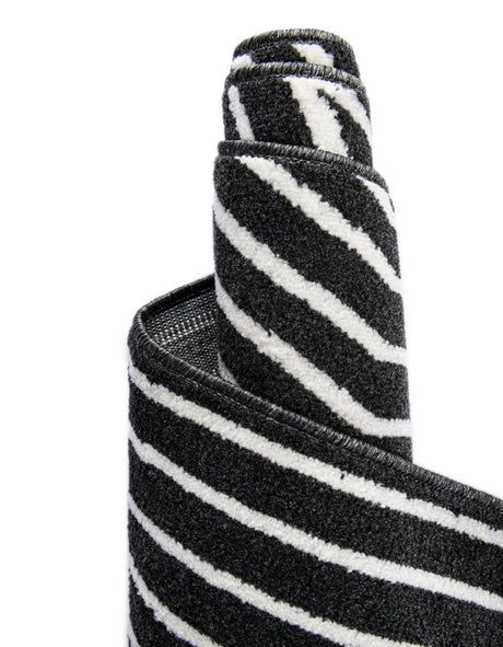 Black 2' x 3' 1 Norge Rectangle Area Rug 100% Polypropylene Easy Clean Non Shed Stain Resistant Modern Carpet for Home Interior Design for Sale at Rug Engine