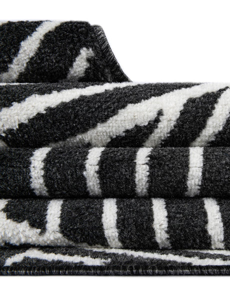 Black 2' x 3' 1 Norge Rectangle Area Rug 100% Polypropylene Easy Clean Non Shed Stain Resistant Modern Carpet for Home Interior Design for Sale at Rug Engine