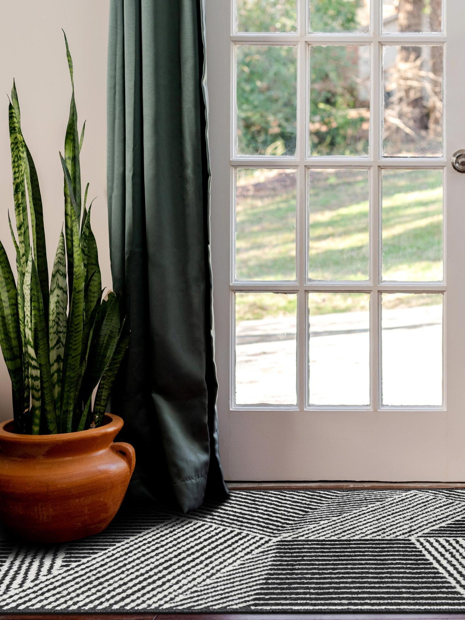 Black 2' x 6' 1 Norge Runner Area Rug 100% Polypropylene Easy Clean Non Shed Stain Resistant Modern Carpet for Home Interior Design for Sale at Rug Engine