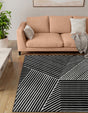 Black 7' 10 x 7' 10 Norge Square Area Rug 100% Polypropylene Easy Clean Non Shed Stain Resistant Modern Carpet for Home Interior Design for Sale at Rug Engine