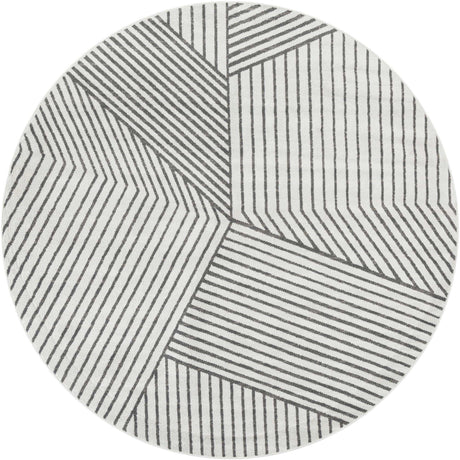 Ivory 10' x 10' Norge Round Area Rug 100% Polypropylene Easy Clean Non Shed Stain Resistant Modern Carpet for Home Interior Design for Sale at Rug Engine