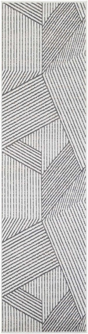 Ivory 2' 7 x 10' Norge Runner Area Rug 100% Polypropylene Easy Clean Non Shed Stain Resistant Modern Carpet for Home Interior Design for Sale at Rug Engine