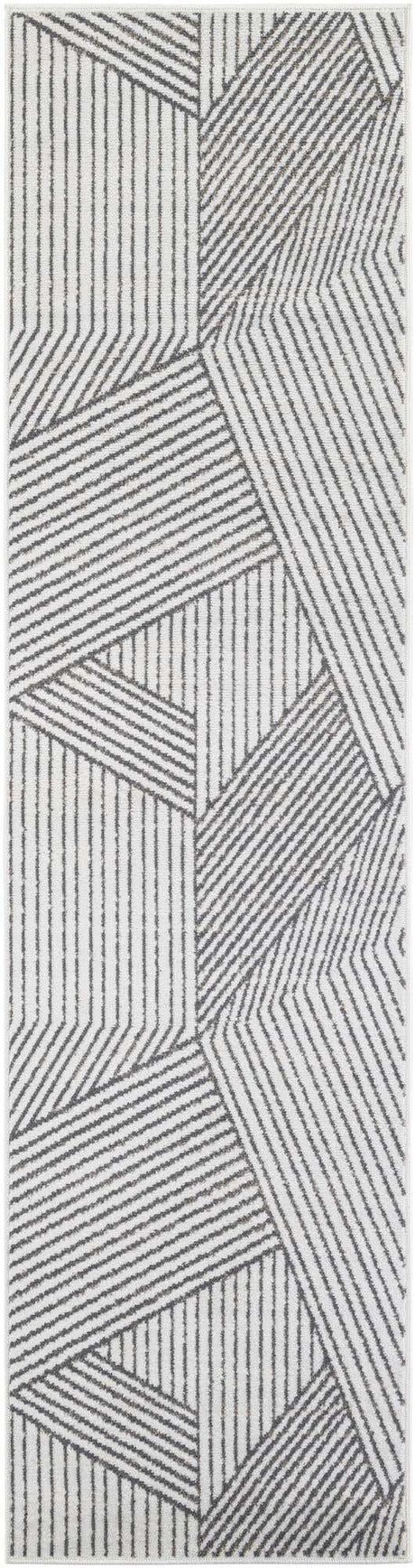 Ivory 2' 7 x 10' Norge Runner Area Rug 100% Polypropylene Easy Clean Non Shed Stain Resistant Modern Carpet for Home Interior Design for Sale at Rug Engine