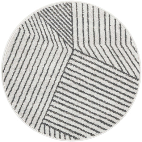 Ivory 3' 1 x 3' 1 Norge Round Area Rug 100% Polypropylene Easy Clean Non Shed Stain Resistant Modern Carpet for Home Interior Design for Sale at Rug Engine