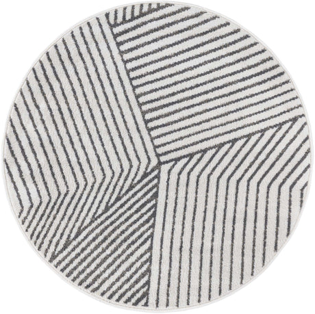 Ivory 4' 1 x 4' 1 Norge Round Area Rug 100% Polypropylene Easy Clean Non Shed Stain Resistant Modern Carpet for Home Interior Design for Sale at Rug Engine
