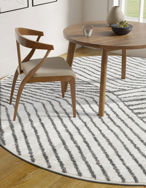 Ivory 10' x 10' Norge Round Area Rug 100% Polypropylene Easy Clean Non Shed Stain Resistant Modern Carpet for Home Interior Design for Sale at Rug Engine