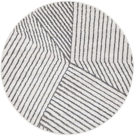 Ivory 5' 1 x 5' 1 Norge Round Area Rug 100% Polypropylene Easy Clean Non Shed Stain Resistant Modern Carpet for Home Interior Design for Sale at Rug Engine