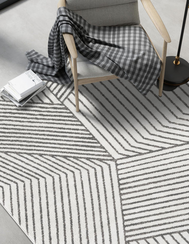 Ivory 5' 1 x 8' Norge Rectangle Area Rug 100% Polypropylene Easy Clean Non Shed Stain Resistant Modern Carpet for Home Interior Design for Sale at Rug Engine