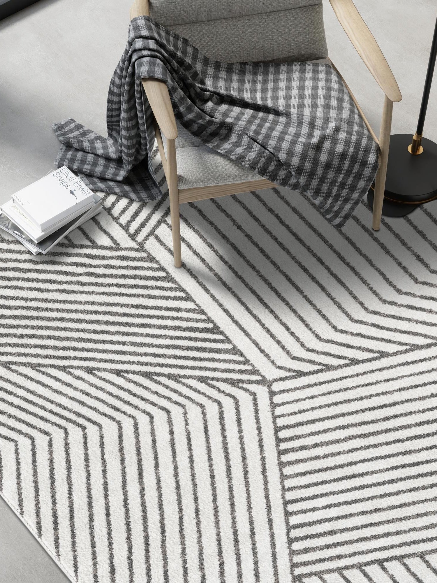 Ivory 6' 1 x 9' Norge Rectangle Area Rug 100% Polypropylene Easy Clean Non Shed Stain Resistant Modern Carpet for Home Interior Design for Sale at Rug Engine