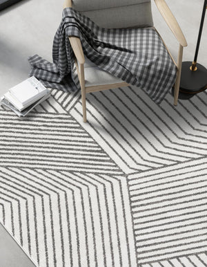 Ivory 6' 1 x 9' Norge Rectangle Area Rug 100% Polypropylene Easy Clean Non Shed Stain Resistant Modern Carpet for Home Interior Design for Sale at Rug Engine