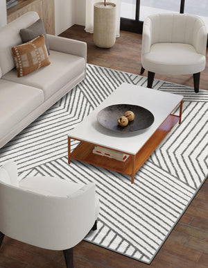 Ivory 5' 1 x 7' 1 Norge Rectangle Area Rug 100% Polypropylene Easy Clean Non Shed Stain Resistant Modern Carpet for Home Interior Design for Sale at Rug Engine