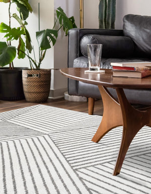 Ivory 5' 1 x 7' 1 Norge Rectangle Area Rug 100% Polypropylene Easy Clean Non Shed Stain Resistant Modern Carpet for Home Interior Design for Sale at Rug Engine